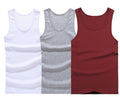 3pcs / 100% Cotton Mens Sleeveless Tank Top Solid Muscle Vest Undershirts Singlets