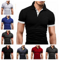 Men's Lapel Casual Short-sleeved Stitching T-shirt