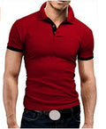 Men's Lapel Casual Short-sleeved Stitching T-shirt
