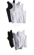 3pcs / 100% Cotton Mens Sleeveless Tank Top Solid Muscle Vest Undershirts Singlets