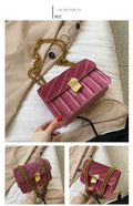 Vintage Velvet Chain Evening Clutch Bag Crossbody Handbags