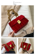 Vintage Velvet Chain Evening Clutch Bag Crossbody Handbags