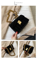 Vintage Velvet Chain Evening Clutch Bag Crossbody Handbags
