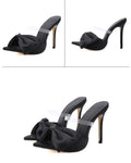 Sexy Fashion Silk Butterfly-Knot Patchwork Head Peep Toe Stiletto High Heels