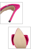 Sexy Fashion Silk Butterfly-Knot Patchwork Head Peep Toe Stiletto High Heels