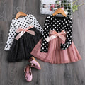 Elegant Floral Long Sleeve Princess Tulle Dress