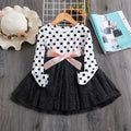 Elegant Floral Long Sleeve Princess Tulle Dress