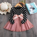 Elegant Floral Long Sleeve Princess Tulle Dress