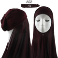 Bonnet Chiffon Hijab Scarf Underscarf With Cap Instant Chiffon Hijabs With Caps Pinless Free Style Hijabs
