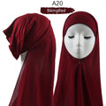 Bonnet Chiffon Hijab Scarf Underscarf With Cap Instant Chiffon Hijabs With Caps Pinless Free Style Hijabs