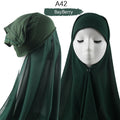 Bonnet Chiffon Hijab Scarf Underscarf With Cap Instant Chiffon Hijabs With Caps Pinless Free Style Hijabs