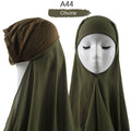 Bonnet Chiffon Hijab Scarf Underscarf With Cap Instant Chiffon Hijabs With Caps Pinless Free Style Hijabs