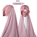 Bonnet Chiffon Hijab Scarf Underscarf With Cap Instant Chiffon Hijabs With Caps Pinless Free Style Hijabs