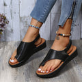 Comfy Leather Platform Flat Sole Orthopedic Sandal