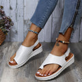 Comfy Leather Platform Flat Sole Orthopedic Sandal
