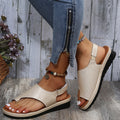 Comfy Leather Platform Flat Sole Orthopedic Sandal