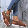 Comfy Leather Platform Flat Sole Orthopedic Sandal
