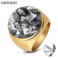Customized Signet Rings Engrave Name Photo Logo Signet Rings
