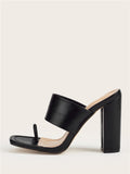New Summer Design Clip Toe Narrow Band Block Heels Sandals
