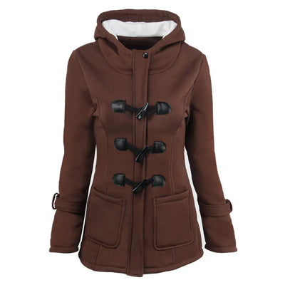 Women's Zipper Hooded Coat Long Trench