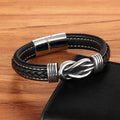 Classic Unisex  Geometric Stainless Steel  Leather Bracelets