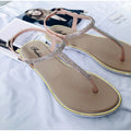 New Flat Bling Clip T-type Fashion  Buckle Beach Ladies Sandals