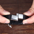 Classic Unisex  Geometric Stainless Steel  Leather Bracelets