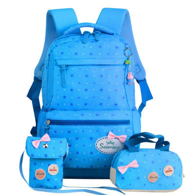 3pcs/Set Children Teenagers Girls Printing School Backpack