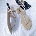New Flat Bling Clip T-type Fashion  Buckle Beach Ladies Sandals