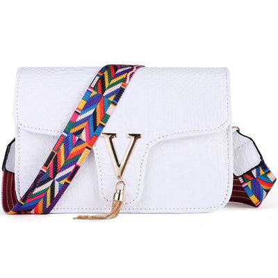 Stone Pattern Handbag Crocodile Leather Crossbody Bags