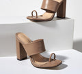 New Summer Design Clip Toe Narrow Band Block Heels Sandals