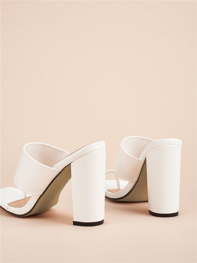 New Summer Design Clip Toe Narrow Band Block Heels Sandals