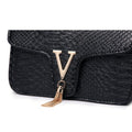 Stone Pattern Handbag Crocodile Leather Crossbody Bags