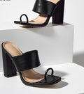 New Summer Design Clip Toe Narrow Band Block Heels Sandals