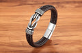 Classic Unisex  Geometric Stainless Steel  Leather Bracelets