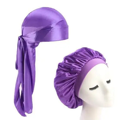 Unisex Silky Durag Long Tail And  Bonnet Cap Comfortable Sleeping Hat