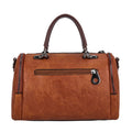 Top-Handle Fashion Zipper Crossbody Leather Handbag With Removable Strap Dating Boston Bag