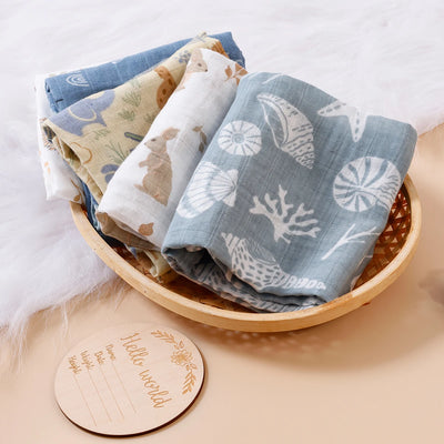 HappyFlute New Print 5Pcs/set  Soft Muslin Swaddle