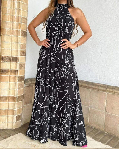 Halter Neck Long Summer Jumpsuit