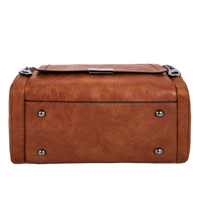 Top-Handle Fashion Zipper Crossbody Leather Handbag With Removable Strap Dating Boston Bag