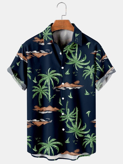 Floral Hawaiian Printed  Beach  Lapel Shirts