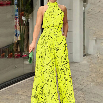 Halter Neck Long Summer Jumpsuit