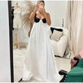 Women's Beach V-neck Sling Pleated Summer Backless Sleeveless Dress