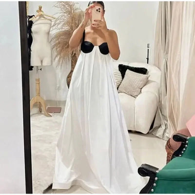 Women's Beach V-neck Sling Pleated Summer Backless Sleeveless Dress