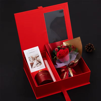 Red  Rose Jewellery  San Valentin Rose Gift Set
