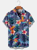 Floral Hawaiian Printed  Beach  Lapel Shirts