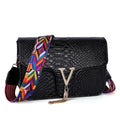 Stone Pattern Handbag Crocodile Leather Crossbody Bags
