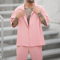 Men's 2 Piece Summer Fashion Button Down Beach Loose Outfit