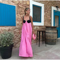 Women's Beach V-neck Sling Pleated Summer Backless Sleeveless Dress