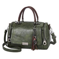 Top-Handle Fashion Zipper Crossbody Leather Handbag With Removable Strap Dating Boston Bag